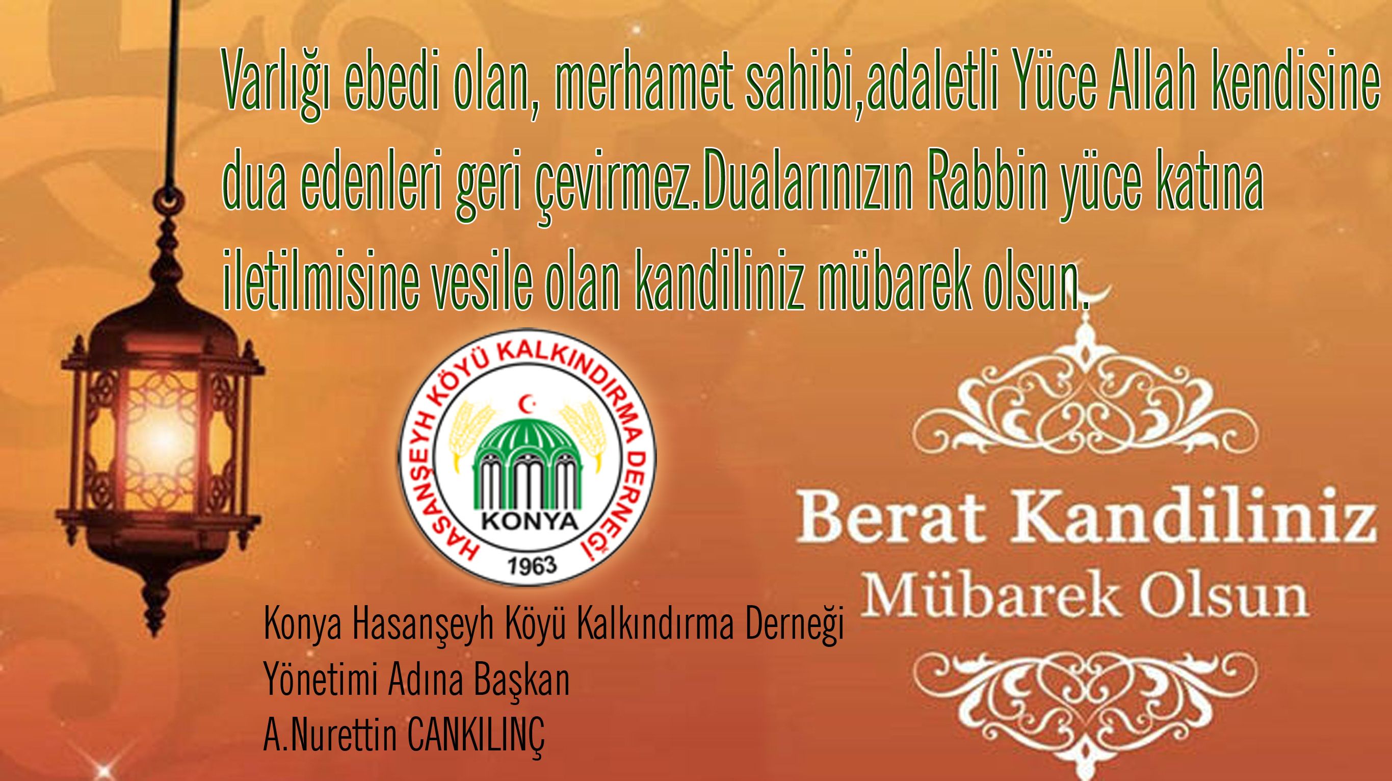 Başkanımız'ın Berat Kandil Mesajı 