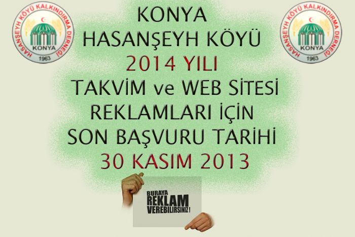 2014 TAKVİMİNE SİZDE REKLAM VERİN 